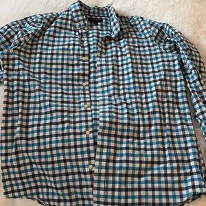 Blue gingham banana republic button down